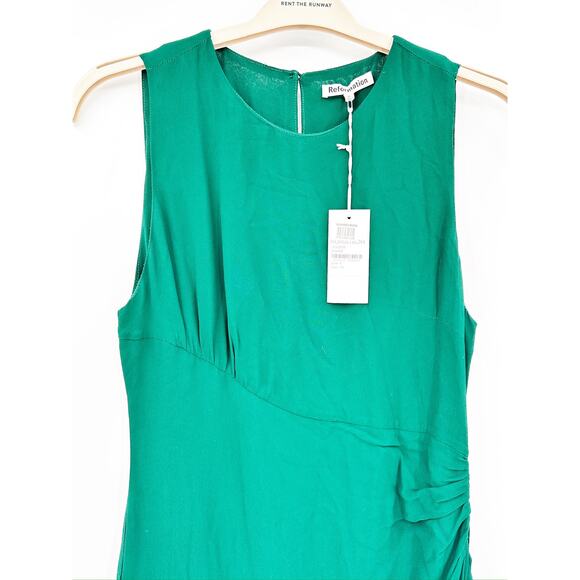 Reformation Ledger Chiffon Sleeveless Slit Midi Dress in Sycamore Green Sz 6 NWT - Picture 6 of 6